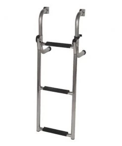Oceansouth Short Base Stainless Steel 3-Step Ladder