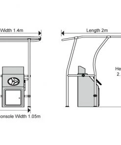Oceansouth Heavy Duty T-Top Console Mount Black