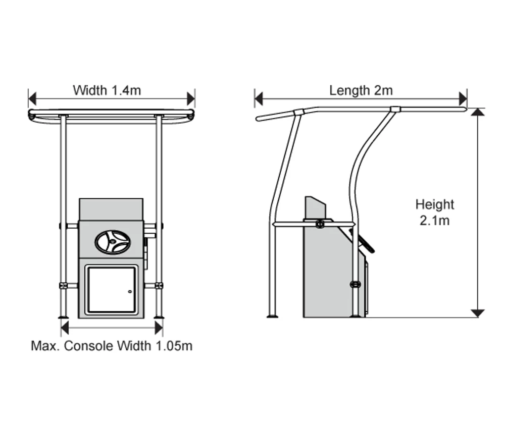 Oceansouth Heavy Duty T-Top 1.4m X 2.0m Blue